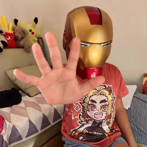 Iron Man 1:1 Cosplay Helmet Marvel Avengers Light Led Ironman Mask PVC Action